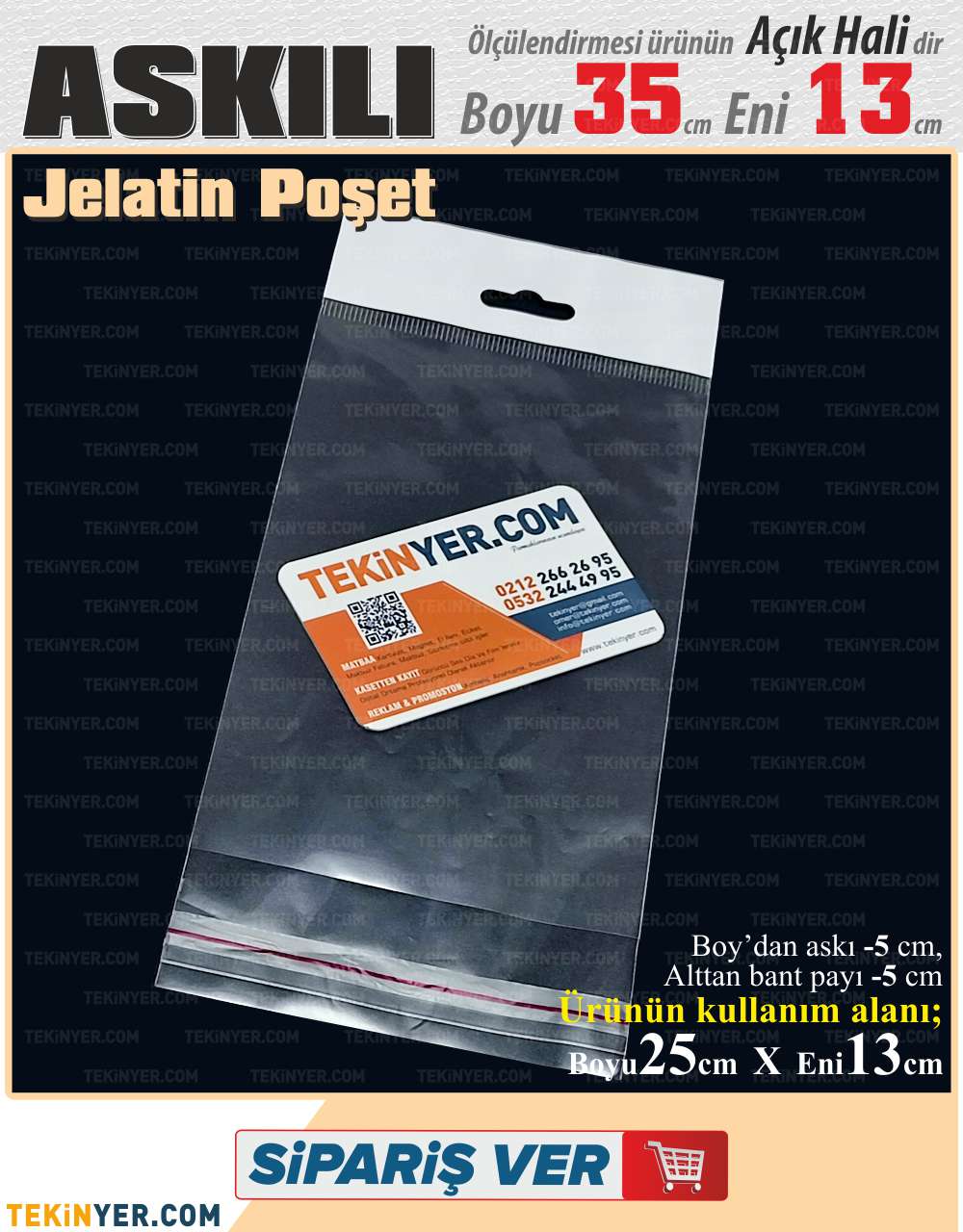 13x35 cm Askılı Jelatin