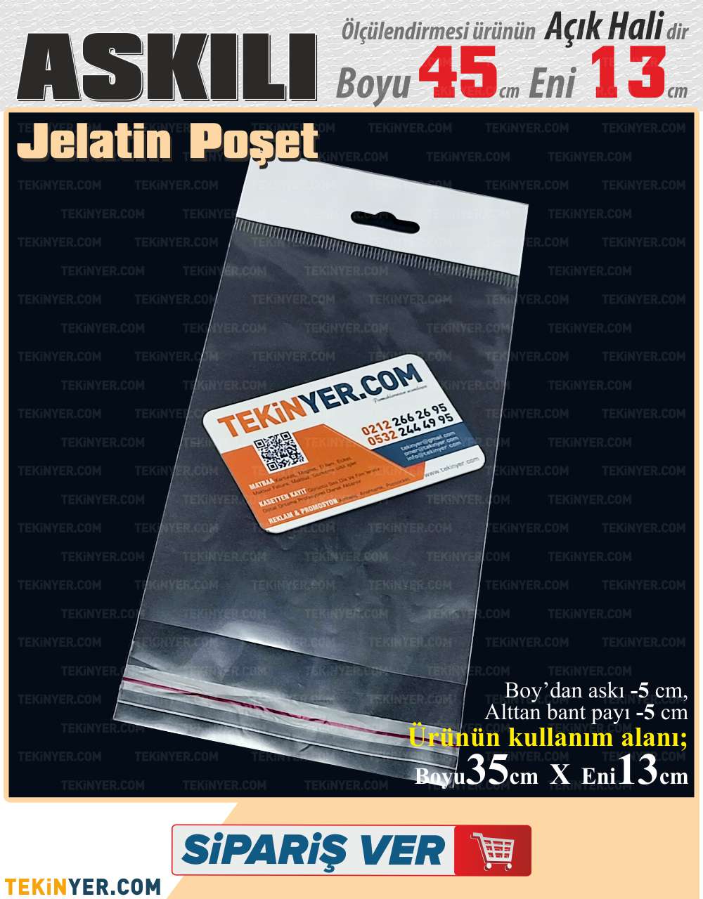 13x45 cm Askılı Jelatin